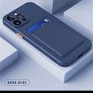 Navy Blue IPhone 16 Pro Max Case with Card Slot